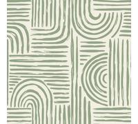 I Love Wallpaper Raffia Curves Wallpaper In Pistachio On Cream