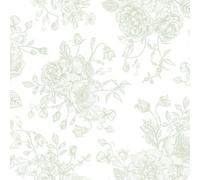 I Love Wallpaper Romantic Roses Wallpaper In Soft Sage On White