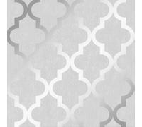 I Love Wallpaper Sample Of Camden Trellis Wallpaper Soft Grey, Silver (53 X 30Cm)