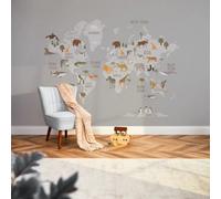 I Love Wallpaper Scandi Safari Map Mural In Grey