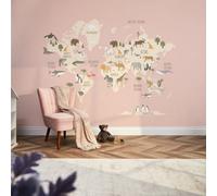 I Love Wallpaper Scandi Safari Map Mural In Pink
