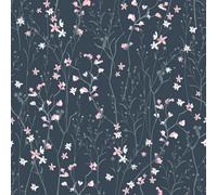 I Love Wallpaper Summer Meadow Wallpaper In Navy And Pink
