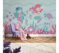 I Love Wallpaper The Magical Mermaids Mural In Pink And Teal (350Cm X 240Cm)