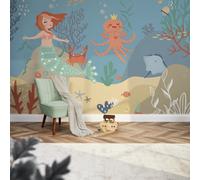 I Love Wallpaper The Mermaid Princess Mural In Multicoloured (350Cm X 240Cm)