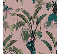 I Love Wallpaper Tropical Paradise Wallpaper In Dusky Pink