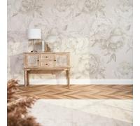I Love Wallpaper Vintage Peony Mural In Cool Neutrals