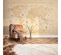 I Love Wallpaper Vintage World Map Mural In Natural