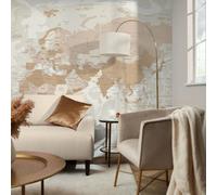 I Love Wallpaper World Map Mural In Neutral (300Cm X 240Cm)