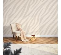 I Love Wallpaper Zebra Print Mural Wallpaper In Cream And Truffle (350Cm X 240Cm)