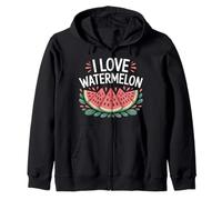 I Love Watermelon Juicy Slices Delight Zip Hoodie