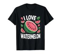 I Love Watermelon Juicy Summer Vibes Value Graphic T-Shirt, Men, Black, S