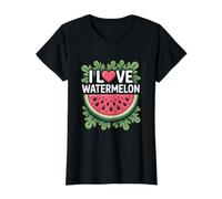 I Love Watermelon Summer Fruit Lover Tropical Vibe Value Graphic T-Shirt, Women, Black, XS