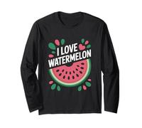 I Love Watermelon Summer Fruit Watermelon Slice Long Sleeve T-Shirt