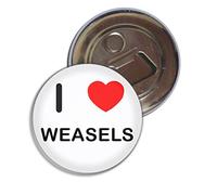 I Love Weasels - 55mm Fridge Magnet Bottle Opener