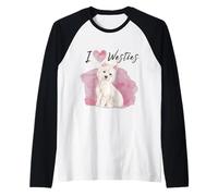 I Love Westies Cute West Highland Terrier Design Raglan Baseball Tee