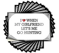 I Love When My Girlfriend Let's Me Go Hunting Space Cool - Bumper Wall Waterproof Decal(6X9CM)