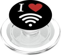 I Love Wi-Fi Internet Tech Social Media Addicted PopSockets PopGrip for MagSafe