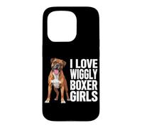 I Love Wiggly Boxer Girls Funny Boxer Dog Saying Pet Boxer Case for iPhone 15 Pro