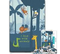 I Love Wild Animals Wooden Puzzle 500 Pieces, Adult Gift Idea | Puzzle for Adults: sorting by colour, shape or image area on quiet evenings.
