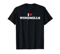 I Love Windmills Rural Landscape Phrase T-Shirt