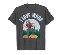 I Love Wood T-Shirt, Men, Dark Heather Grey, 3X-Large