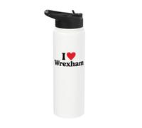 I Love Wrexham, Cymru, Wales Stainless Steel Insulated Water Bottle
