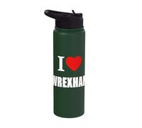 I Love Wrexham Souvenir Memory Stainless Steel Insulated Water Bottle