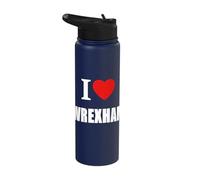I Love Wrexham Souvenir Memory Stainless Steel Insulated Water Bottle