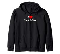 I love Yes Men with a red heart Zip Hoodie