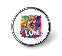 I Love Yorkshire Terrier Dog Round Badge Button Pins Custom Brooches Lapel Pins for Women Men Clothing Decoration
