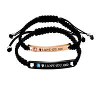 I Love You 3000 Couples Bracelets Set, His and Hers Handmade Rope Braided Personalized Matching Bracelets for Him and Her (I Love You 3000)