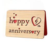I Love You 9th Anniversary Cards,Handmade With Real Bamboo Wood, Greeting Cards for Him,to Say Happy 9 year Valentines Day Card, Nine Years Anniversary, Gifts for Wife,Him or Her (9th Ann.)