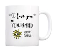 I Love You A Thousand-Yellow Daisies Tea Cup Durable Tea Mugs Luxury Coffee Mug for Café Latte Cappuccino 330Ml