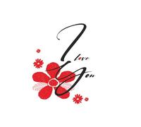 I Love You: Aesthetic Lined Journal / Notebook: 6 x 9 Inch Notebook, 120 lined Pages, Matte Cover. Romantic Floral Design with Vibrant Red Flowers