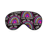 I Love You All Class Dismissed Teacher Last Day of School Sleep Masks Eye Cover Blackout with Adjustable Elastic Strap Night Blindfold for Women Men Yoga Travel Nap