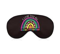 I Love You All Class Dismissed Teacher Last Day of School Sleep Masks Eye Cover Blackout with Adjustable Elastic Strap Night Blindfold for Women Men Yoga Travel Nap
