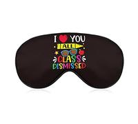 I Love You All Class Dismissed Teacher Last Day of School Sleep Masks Eye Cover Blackout with Adjustable Elastic Strap Night Blindfold for Women Men Yoga Travel Nap