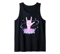 I Love You ASL Hand Sign Language Floral Y2k Aesthetic Tank Top