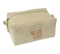 'I Love You Axolotl' Canvas Wash Bag/Makeup Case (CS00044923)