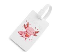 I Love You Axolotl Luggage Tag for Suitcase Cute ID Tags Travel Baggage Identifier Labels White-Style