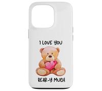 I Love You Beary Much Cute Teddy Bear Heart Pun Case for iPhone 13 Pro