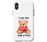 I Love You Beary Much Cute Teddy Bear Heart Pun Case for iPhone X/XS