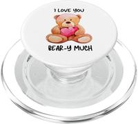 I Love You Beary Much Cute Teddy Bear Heart Pun PopSockets PopGrip for MagSafe
