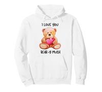 I Love You Beary Much Cute Teddy Bear Heart Pun Pullover Hoodie
