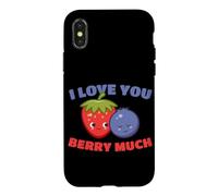 I Love You Berry Much I Raspberry Sweet Berries Fruit Kids Case for iPhone X/XS