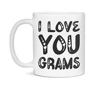 I Love You Black Valentines Day Ceramic Coffee Mug for Grams 11-Ounce White