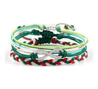 I Love You Bracelet Braided Bracelet Cord 3PCS Weave Infinity Symbol Beads Elastic 17cm for Wedding,Silver,A