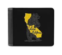 I Love You California Slim Men's Wallets Soft Front Pockets Bifold Wallet with ID Credit Card Holder