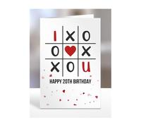I love you card, HAPPY 20th BIRTHDAY, gifts for daughter, son, step, grandson, granddaughter, god, nephew, niece, great, presents for him, her, A5-198_105