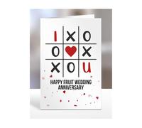 I love you card, Happy Fruit Wedding Anniversary, gifts for husband, wife, boyfriend, girlfriend, mum and dad, friend, couple, presents for him, her, A5-198_129
